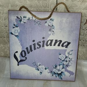 Louisiana Wall Art with Floral Design